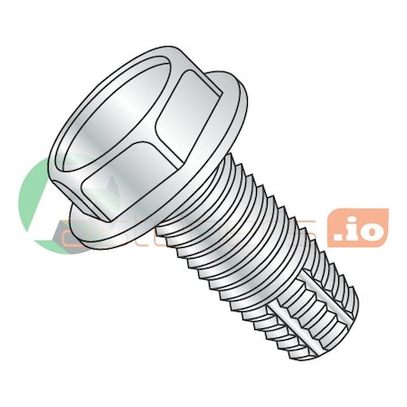 Newport Fasteners Thread Cutting Screw, #6-32 x 1/4 in, Zinc Plated Steel Hex Head Hex Drive, 10000 PK 683914